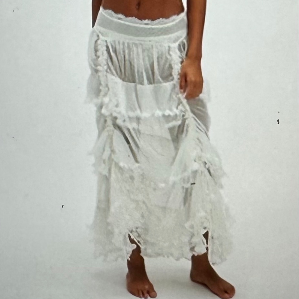 Free People Forever Young Half Slip - Ivory - Size Small
